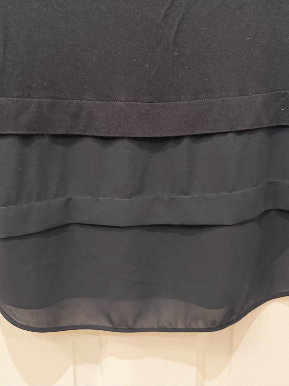 NWOT Michael Kors Black Layered Long-Sleeve Scoop Neck Top - Picture 5 of 6